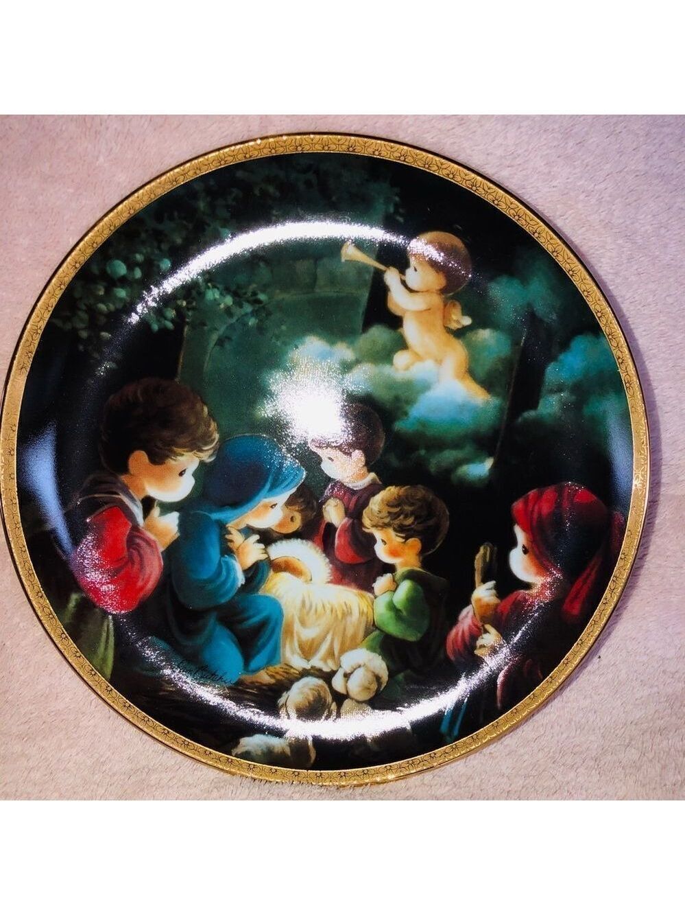 𝅺PRECIOUS Moments Come Let Us Adore Him Plate